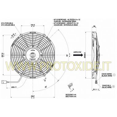 Aumento do ventilador para o diâmetro do radiador de água 290mm Fãs