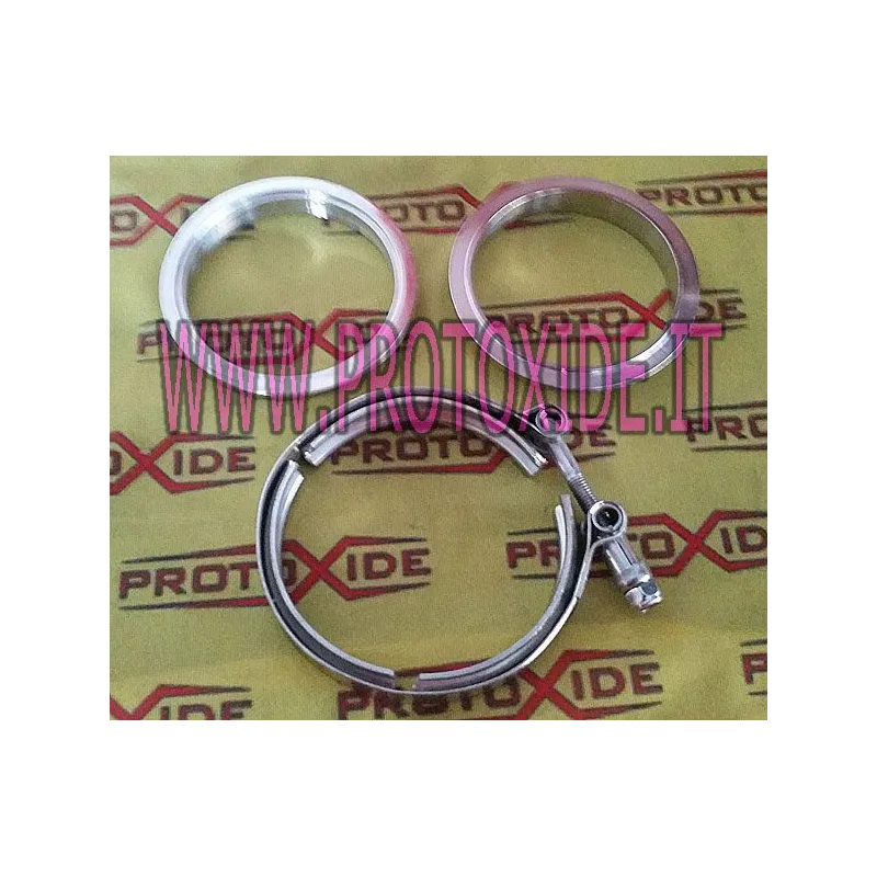 Vband-kauluskiinnityssarja 50 mm: n V-kaistaleen rengaslaipoilla äänenvaimentimen kanssa uros - naarasrenkaat W