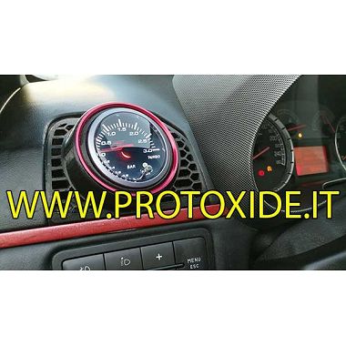 Bocchetta aria portamanometro Fiat Grande Punto con boccola foro 60mm per manometro anello rosso Portastrumenti Portamanometr...