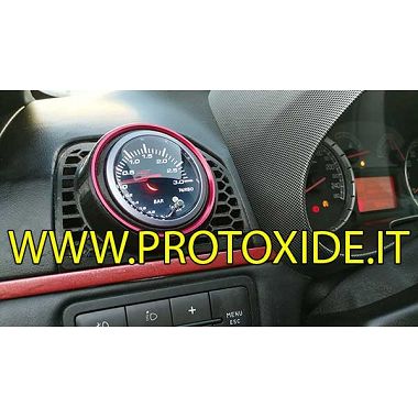 Support de manomètre Fiat GrandePunto buse d'air avec trou de 60 mm pour manomètre à anneau rouge Porte-instruments et cadres...