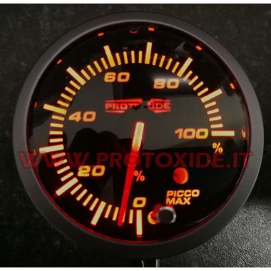 Pressure gauge indicator percentage % throttle opening or other signal 0-5 volt round 60mm 60mm Round Instruments