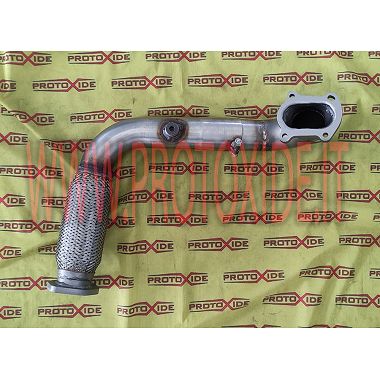 Downpipe scarico maggiorato in acciaio con flessibile Fiat Punto GT turbocompressori Mitsubishi TD04 Downpipe motori turbo a ...