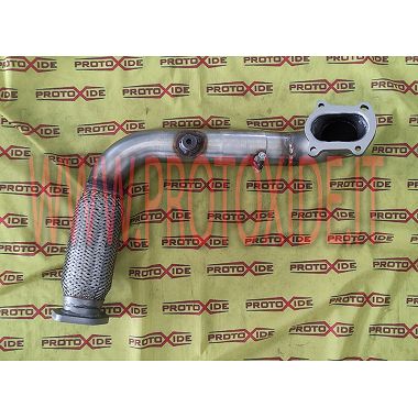Oversized steel exhaust downpipe with flexible Fiat Punto GT Mitsubishi TD04 turbochargers Downpipe turbo petrol engines
