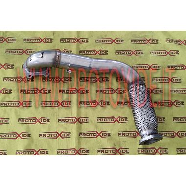 Oversized steel exhaust downpipe with flexible Fiat Punto GT Mitsubishi TD04 turbochargers Downpipe turbo petrol engines