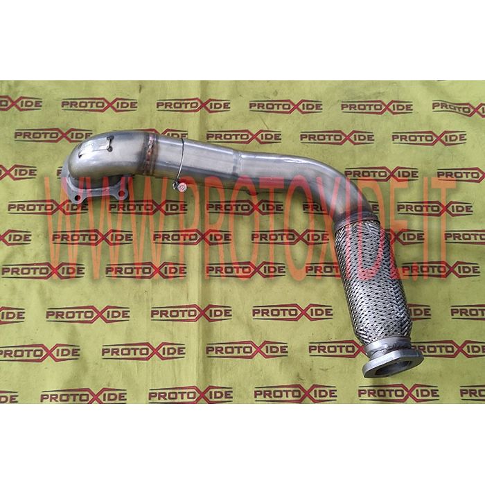 Bajante de escape de acero sobredimensionado con flexible para turbocompresores Fiat Punto GT Mitsubishi TD04 Downpipe for ga... Bajante de escape de acero sobredimensionado con flexible para turbocompresores Fiat Punto GT Mitsubishi TD04 Downpipe for ga...