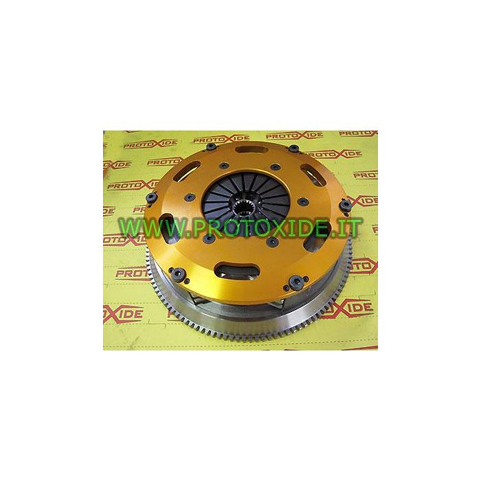 Kit volante motor monomasa de acero con embrague bidisco de cobre reforzado Fiat 500 Punto Panda 1300 JTD MJET 75- 95cv