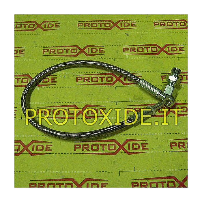 Oil delivery pipe in metal braid Renault 5 GT turbo Mitsubishi TD04 Oil pipes and fittings for turbochargers