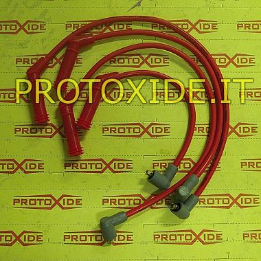Spark plug cables Fiat Punto engine Fire 1100 - 1200 8V high conductivity red distributor Specific spark plug cables for cars