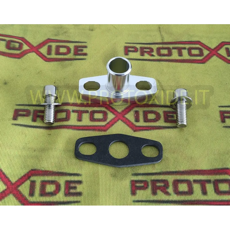 Raccordo scarico olio alluminio turbocompressori Garrett GT -GTX Mitsubishi TD04 16mm