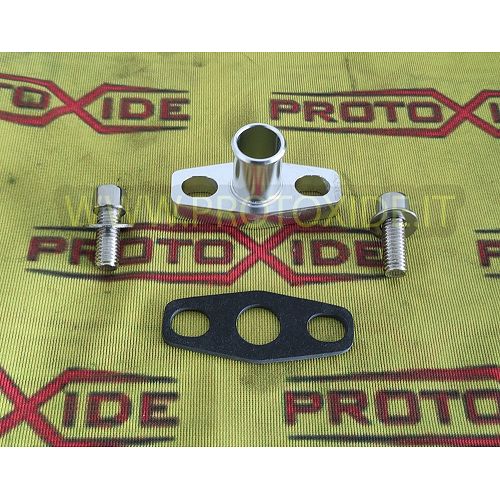 Aluminum oil drain fitting for Garrett GT - GTX Mitsubishi TD04 turbochargers with 16mm gasket Oil pipes and fittings for tur...