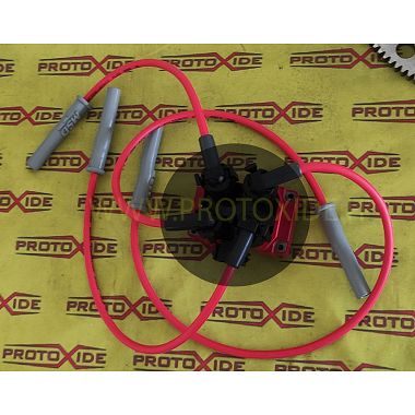 Cables de bujías Fiat Punto GT rojos de alta conductividad con conexión de bobina MSD Cables de bujías específicos para coche