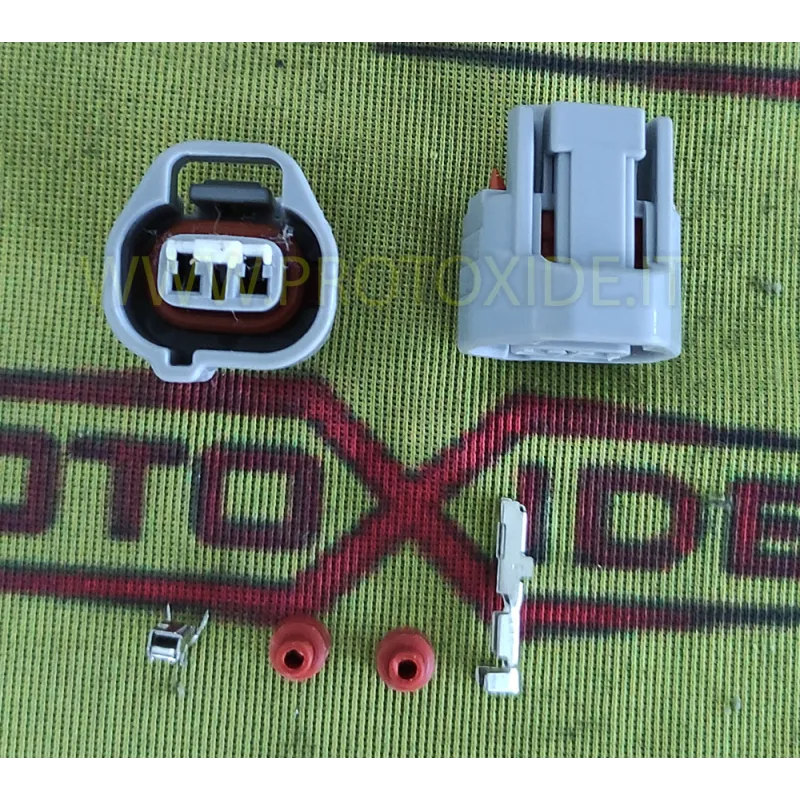 Connettore maschio 2 vie per ATTUATORI solenoidi Denso motori Mitsubishi Connettore maschio 2 vie per ATTUATORI solenoidi Denso motori Mitsubishi