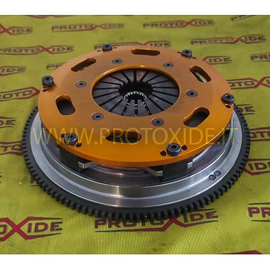 Volante de aço com embreagem de cobre Fiat Punto GT - Uno Turbo placa simples com placa de pressão reforçada LIGHT ALLOY Kit ...