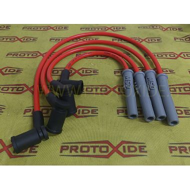 Cables de bujía del motor rojo Fiat Punto 1.100-1.200 8V de alta conductividad Cables de vela específicos para automóviles