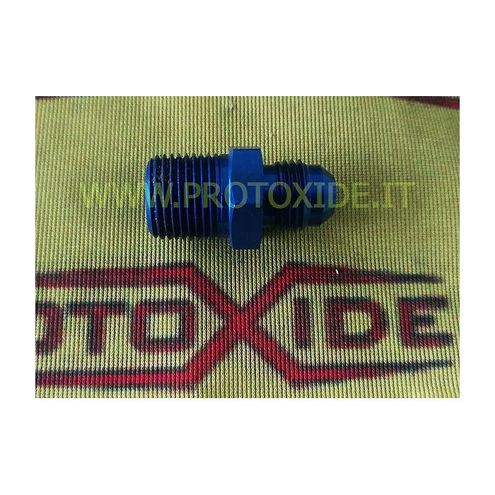 Nipple 3/8 NPT - 6AN raccordo dritto ergal blu