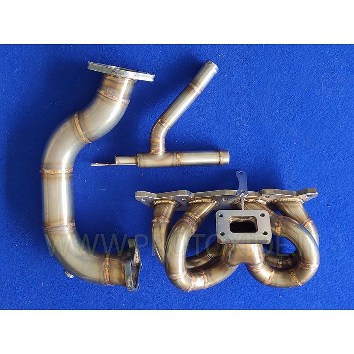 Kit collettore scarico downpipe tubo acqua Fiat 500 Abarth 1400 16v Grande Punto Turbo acciaio inox Collettori scarico acciai...