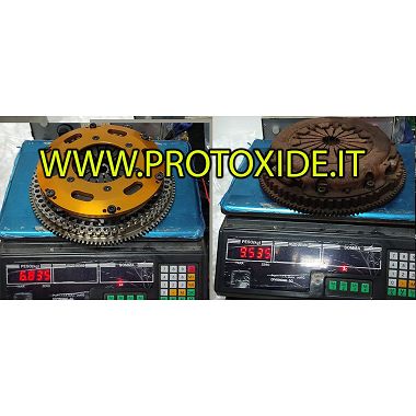 Volano frizione disco rame spingidisco rinforzato Peugeot 106 1300 - 1600 Saxo lega leggera Kit volano acciaio frizione rinfo...