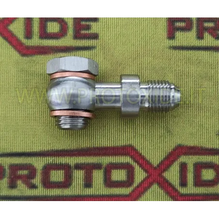 Воден фитинг за турбокомпресор 90 градуса 6AN 14x1.5 Garrett GT- GTX GT1446 Маслени маркучи и фитинги за турбокомпресори