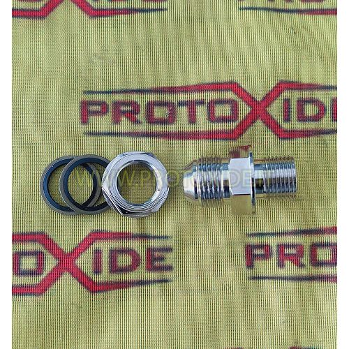 Nipple fitting 10AN 18X1.5 metallic galvanized steel oil drain pan for turbo transformations Oil pipes and fittings for tu...