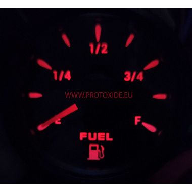 Indicatore manometro livello galleggiante benzina carburante rotondo 52mm 6 colori
