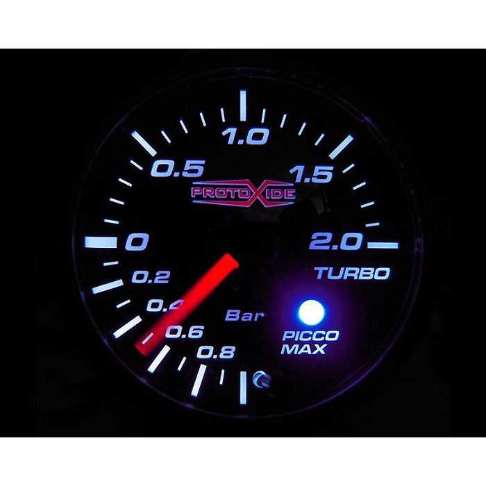 Turbo merilnik tlaka z alarmnim spominom in 60mm od -1 do 2 bar Tlačni merilniki turbo, bencin, olje