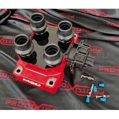 Bobine améliorée rouge Fiat Punto GT connexion étincelle perdue 4 cylindres type Ford Allumages électroniques et bobines amél...