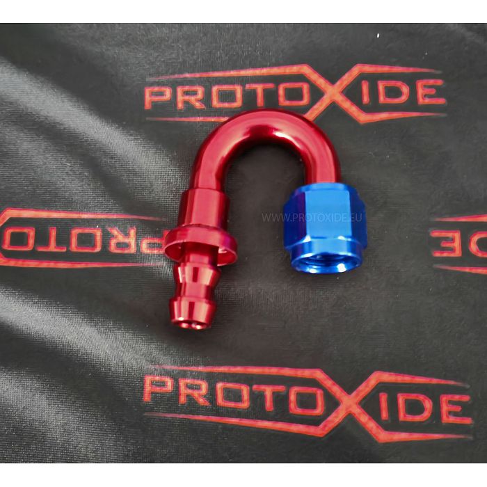 Raccord aéronautique femelle à 180 degrés 6AN Push Lock