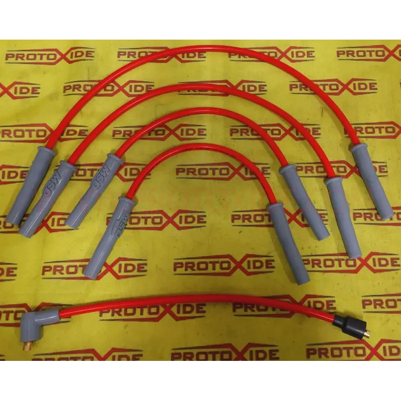 Cavi candela Fiat Punto motore Fire 1100 8V alta conducibilità pipette lunghe rossi con spinterogeno
