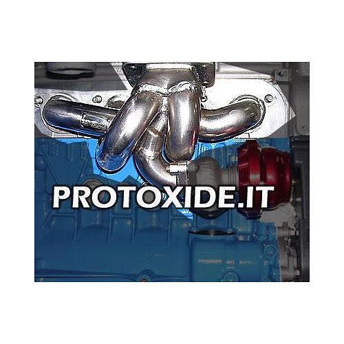 Renault Clio 1.8-2.0 16v turbo transformación colector de escape de acero con puerta de desagüe att externa Colectores de esc...