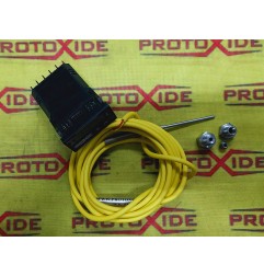 Mesurador de temperatura dels gasos d’escapament EGT Kit compacte - memòria de pic amb sonda groga K i niplet d’acer inoxidab...