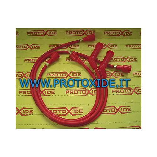 Kable do świec zapłonowych Fiat 500 o wysokiej przewodności, czerwone, ponadgabarytowe 8,5 mm Kable do świec zapłonowych