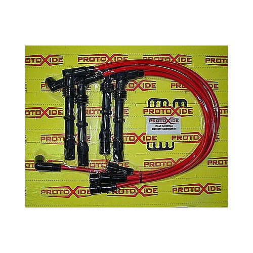 Cables de bujías Ford Sierra Cosworth Escort CSW 2000 Turbo rojo alta conductividad Cables de bujías específicos para coche