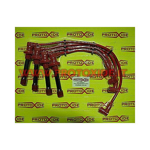 Zündkerzenkabel Hyundai Coupè 1.600 - 2.000 16 V, rot, hohe Leitfähigkeit. Fahrzeugspezifische Zündkerzenkabel
