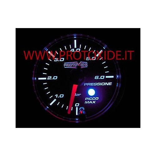 Gasolina manômetro de óleo 0-52 milímetros com a memória de 6 bar Manômetros de pressão Turbo, gasolina, óleo