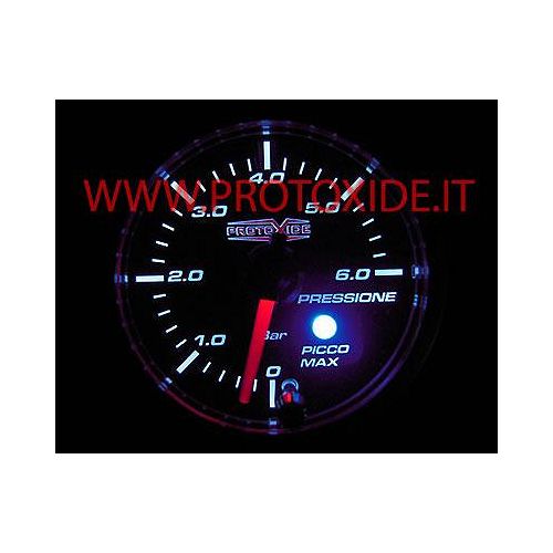 Petrol Oil Pressure Gauge 0-52mm s pomnilnikom 6 bar Tlačni merilniki turbo, bencin, olje